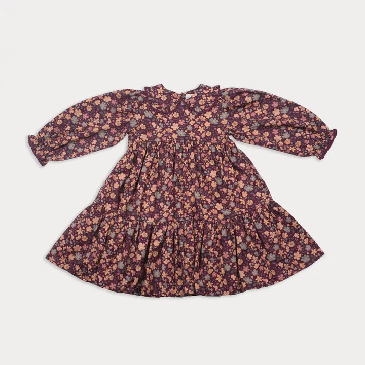 Early Sunday Marguerite Dress - Garden Flowers Plum
