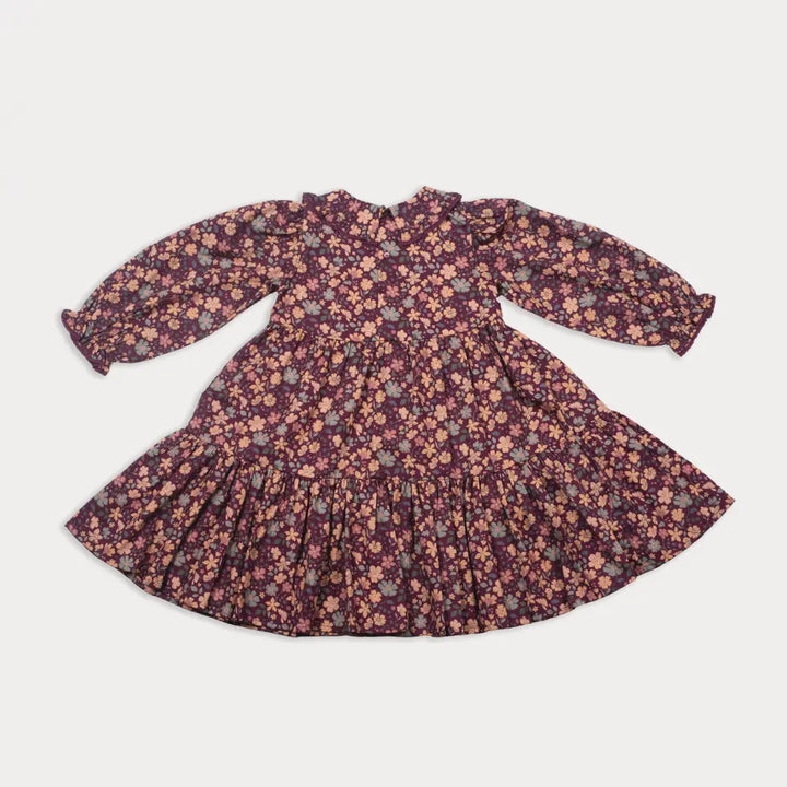 Early Sunday Marguerite Dress - Garden Flowers Plum