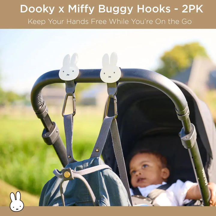 Dooky Miffy Buggy Hooks for Stroller &amp; Pram, Universal Baby Stroller Hooks - Set of 2
