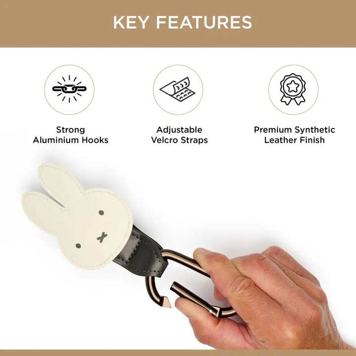 Dooky Miffy Buggy Hooks for Stroller &amp; Pram, Universal Baby Stroller Hooks - Set of 2