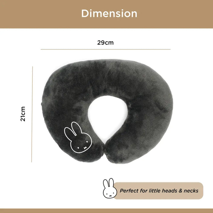 Dooky Miffy Infant Travel Neck Pillow, Soft Microfleece Baby Head &amp; Neck Support Pillow, Comfortable Travel Cushion for 6+ Months