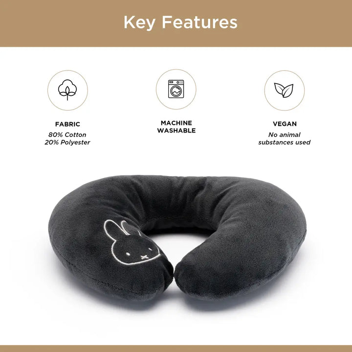 Dooky Miffy Infant Travel Neck Pillow, Soft Microfleece Baby Head &amp; Neck Support Pillow, Comfortable Travel Cushion for 6+ Months