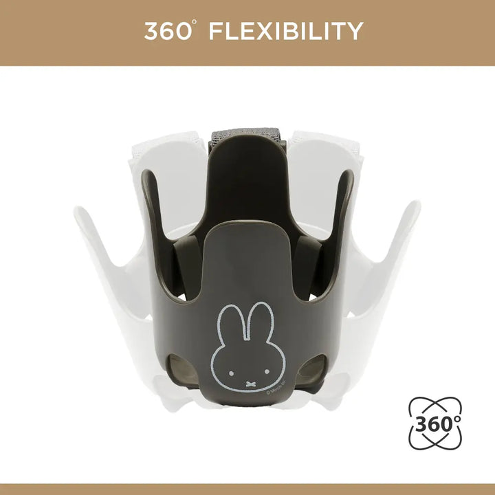Dooky Miffy Universal Cup Holder for Baby Stroller, Pram &amp; Pushchair, 360° Flexible, Anti-Slip &amp; BPA-Free Drink Holder, Fits Bottles &amp; Cups