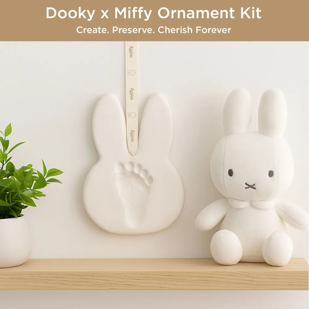 Dooky Miffy Baby Hand &amp; Footprint Ornament Kit, DIY Clay Handprint &amp; Footprint Keepsake - Dooky Miffy Baby Hand &amp; Footprint Ornament Kit, DIY Clay Handprint &amp; Footprint Keepsake - White