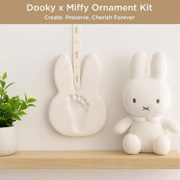 Dooky Miffy Baby Hand &amp; Footprint Ornament Kit, DIY Clay Handprint &amp; Footprint Keepsake - Dooky Miffy Baby Hand &amp; Footprint Ornament Kit, DIY Clay Handprint &amp; Footprint Keepsake - White