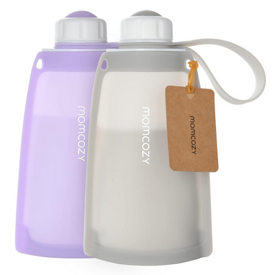 Momcozy Maternity Silicone Milk Storage Bags 2pcs Purple and White