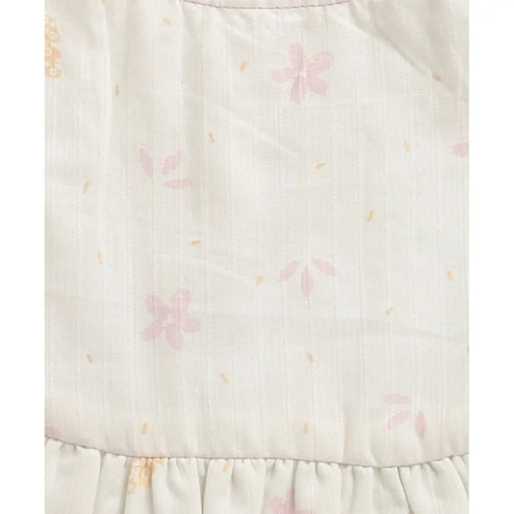 Sweetlime By As Organic Cotton Blush Petal Baby Bib &amp; Bonnet Set -White - 0-12M
