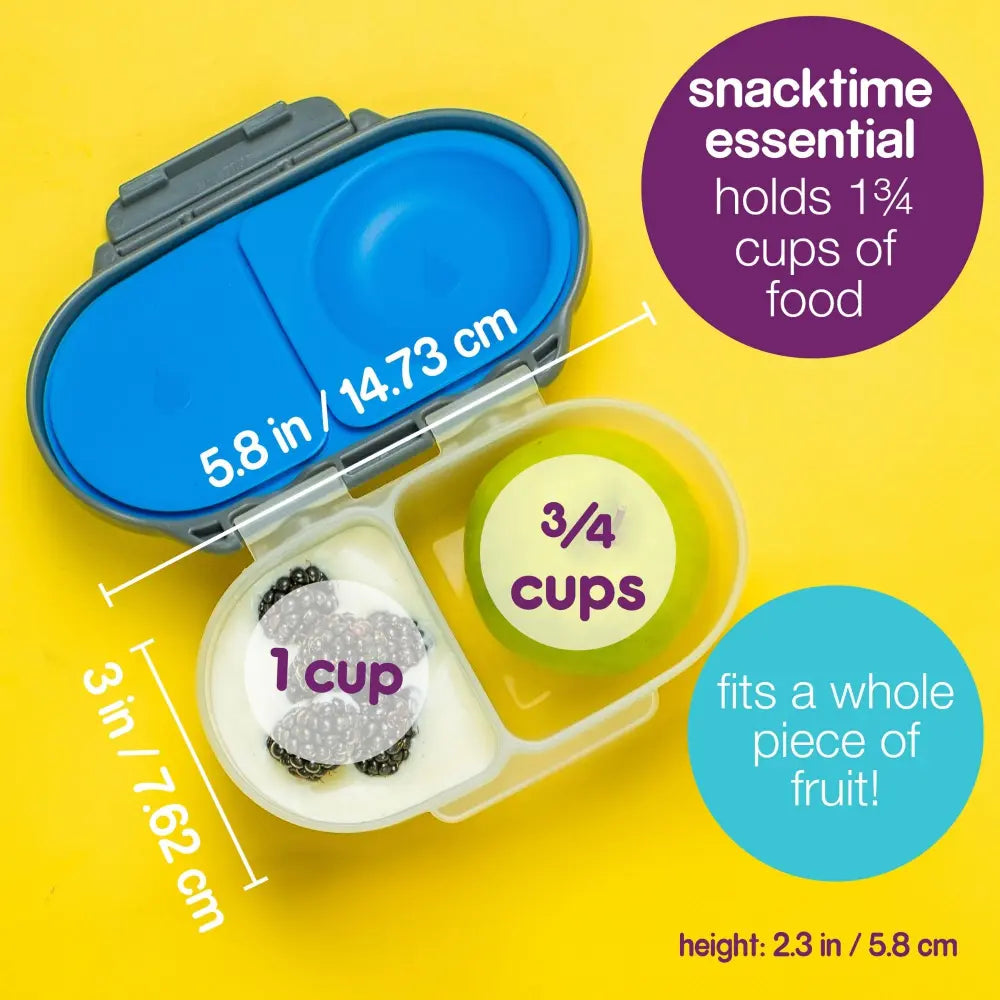 B.Box Leak Proof 2 sections Snackbox for Toddlers - Easy to Carry &amp; BPA free - Lemon Twist Yellow
