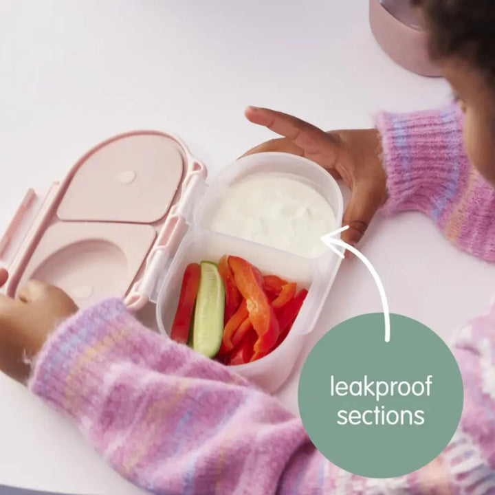 B.Box Leak Proof 2 sections Snackbox for Toddlers - Easy to Carry &amp; BPA free - Lemon Twist Yellow