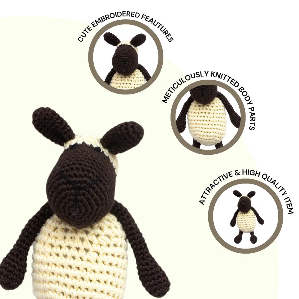 Happy Threads Handcrafted Crochet Sheep Toy – Soft, Cuddly &amp; Adorable Gift