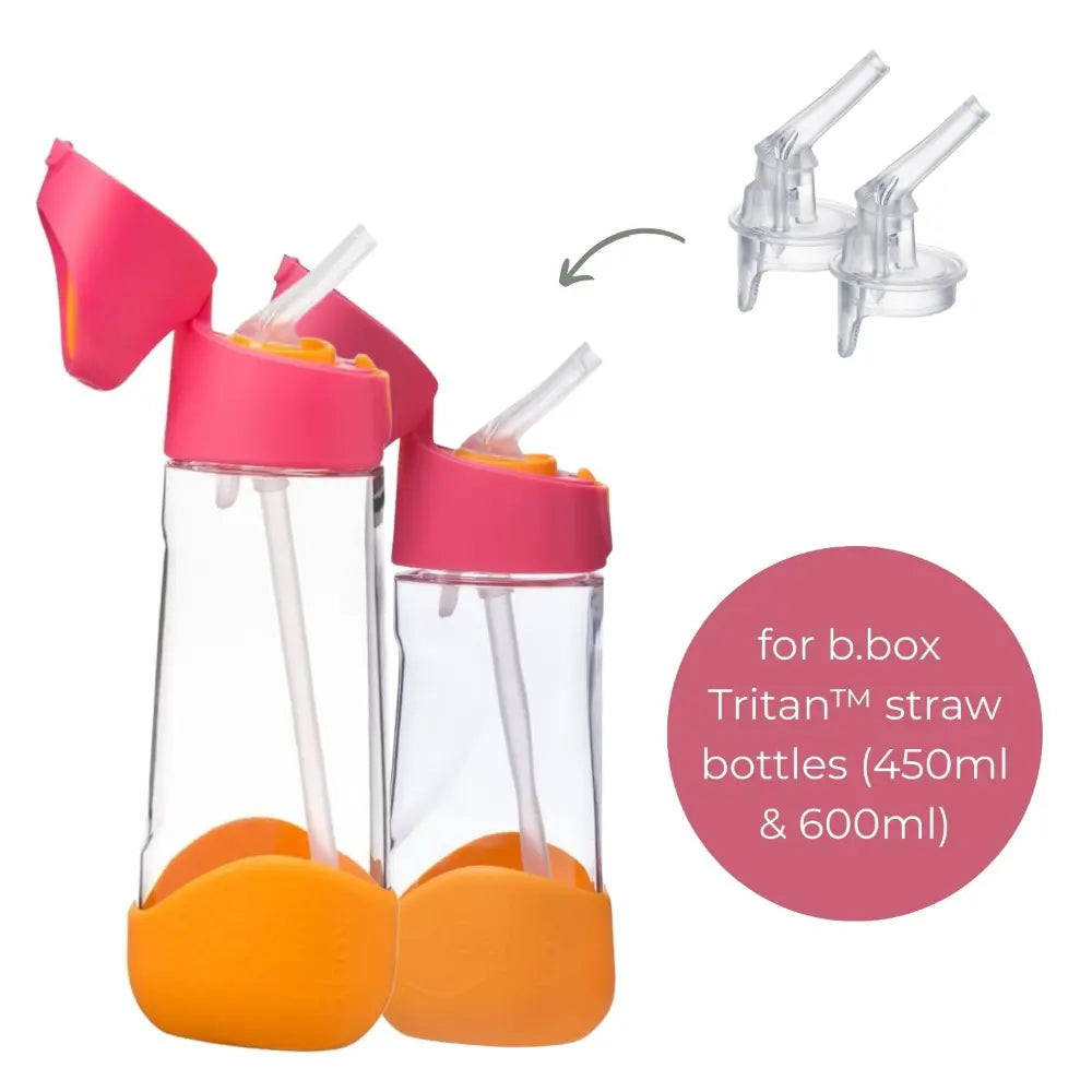 B.Box Tritan™ Drink Bottle Replacement Straw Tops – 2 Pack (450ml &amp; 600ml)