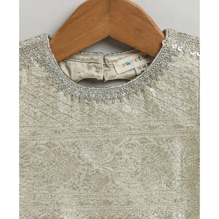 Sweetlime By AS Ivory &amp; Silver Princess Lehenga Set - Golden