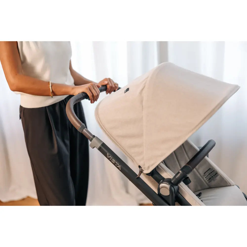 UPPAbaby Vista V3 Modular Baby Stroller, Travel System Compatible, Reversible Toddler Seat, All-Terrain Suspension, One-Hand Recline, Birth to 22 kg - Sandstone Melange