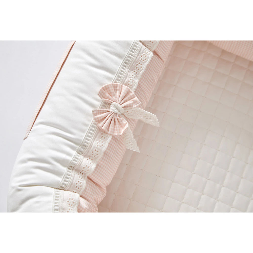 Annasimona Kids Newborn Baby Nest - Pink Checks