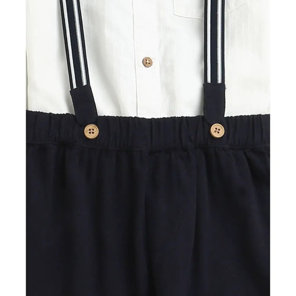 Sweetlime By As Little Gentleman Formal Co-ord Set - White &amp; Dark Navy