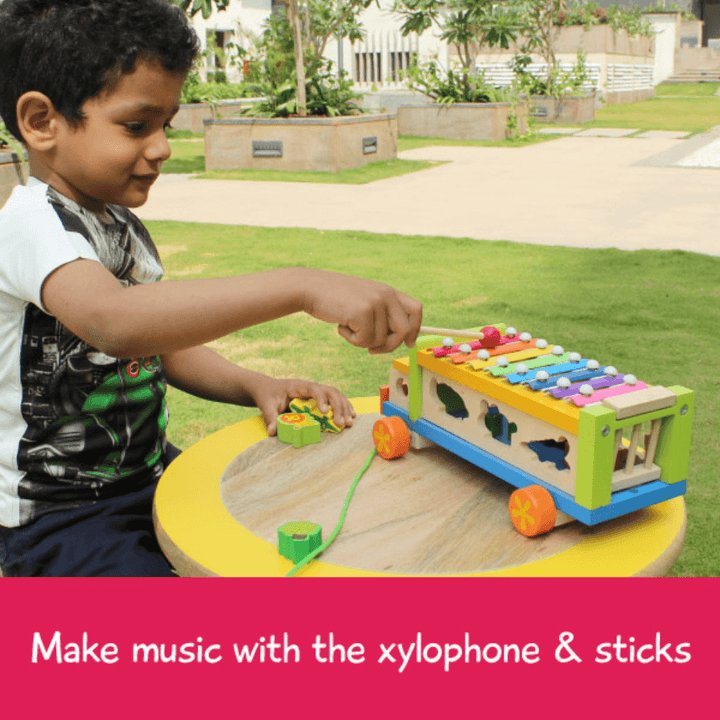 Musical Animal Wooden Toy Truck
