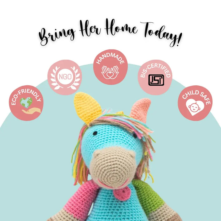 Happy Threads Scout the Horse - Handmade Crocheted Soft Toy | Kids’ Favourite Gift