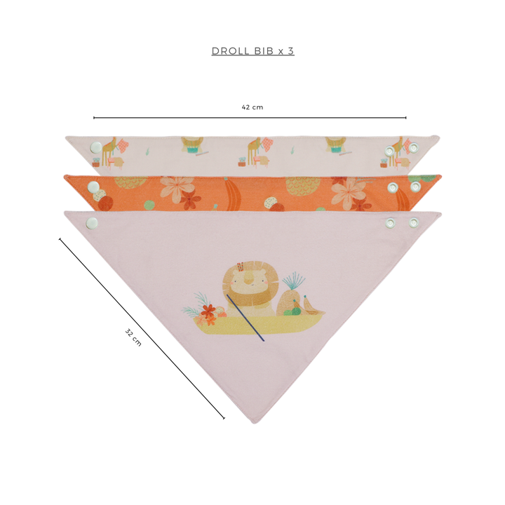 Abracadabra Cotton Jersey Drool Bib Set (Pack of 3) - Hippo &amp; Me - 0-18 Months