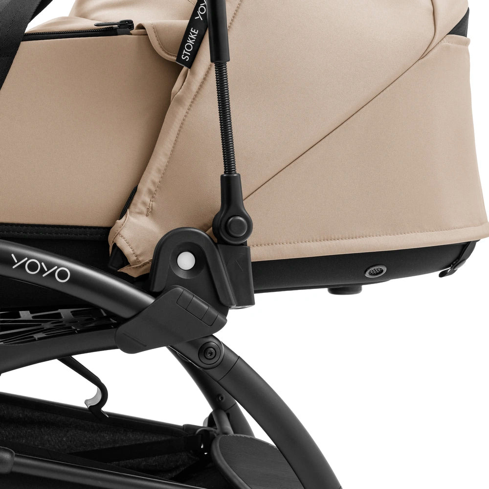 Stokke YOYO⁵ Bassinet | Lightweight Newborn Carrycot | 2-in-1 Carry Cot | Thick Double Mattress | Fully Flat Recline | Breathable Design | Easy Clip-On | Requires YOYO Frame (Sold Separately) | Taupe