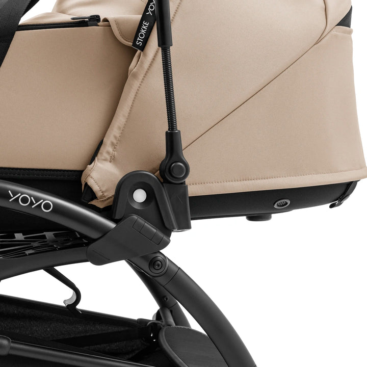 Stokke YOYO⁵ Bassinet | Lightweight Newborn Carrycot | 2-in-1 Carry Cot | Thick Double Mattress | Fully Flat Recline | Breathable Design | Easy Clip-On | Requires YOYO Frame (Sold Separately) | Taupe