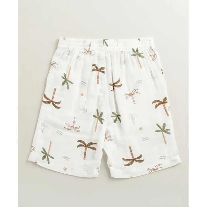 Sweetlime By AS Tropical Breeze Cotton Co-ord Set - White(Double Cloth)