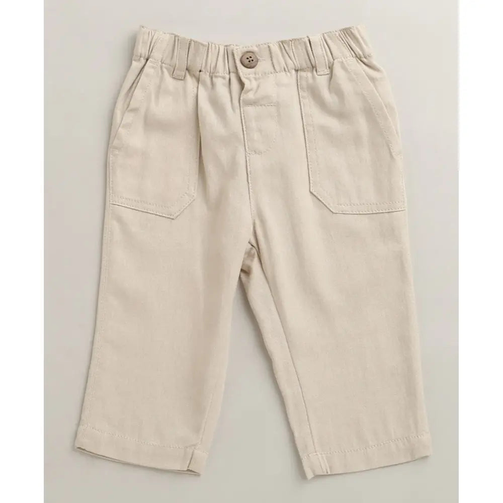 Sweetlime By As The yelllow Checks shirt  &amp; Khaki Cotton Co-ord Set - Beige