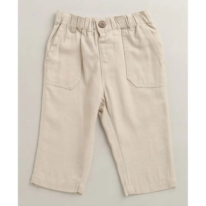 Sweetlime By As The yelllow Checks shirt  &amp; Khaki Cotton Co-ord Set - Beige