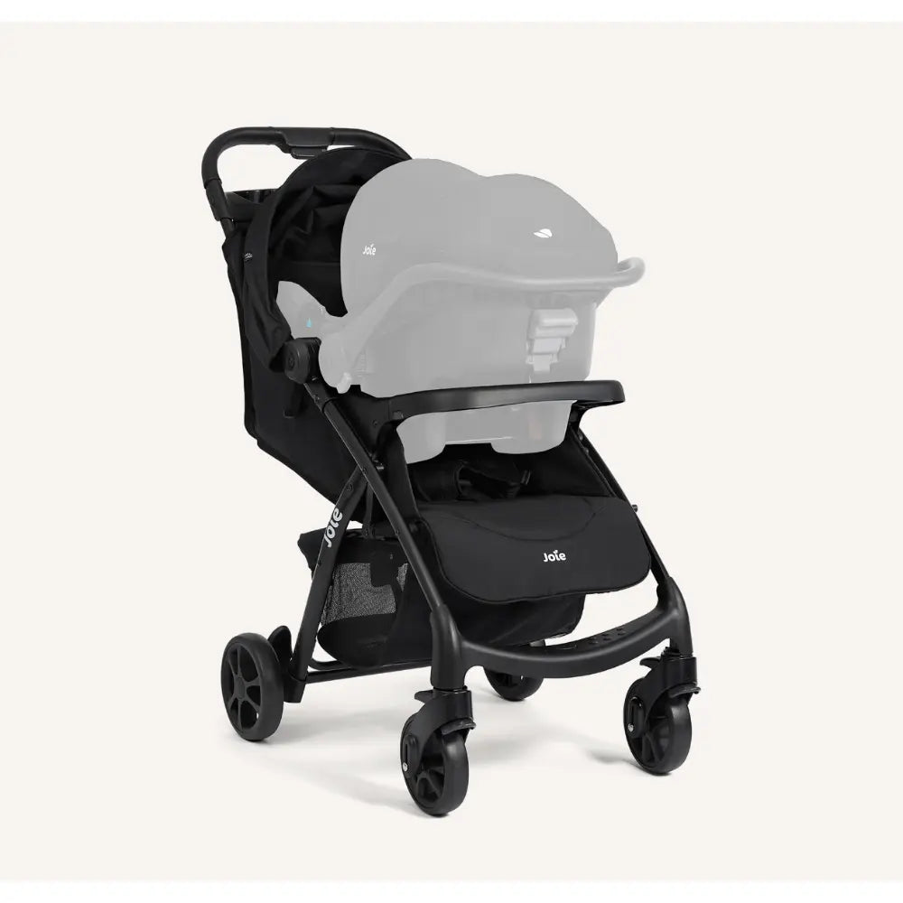 Joie Muze Full Featured Baby Stroller - Compact Fold Baby Pram with 5-Point Harness, Travel System Compatible, Lie-Flat Recline and Suitable for Birth to 22kg or 4 Years - Raven