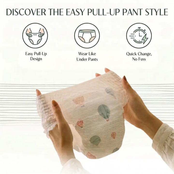 CODDLE UP Baby Pull-Up Diapers, Ultra Soft, Hypoallergenic, Breathable &amp; Leak-Proof - Medium (3–7 kg), 30 Count
