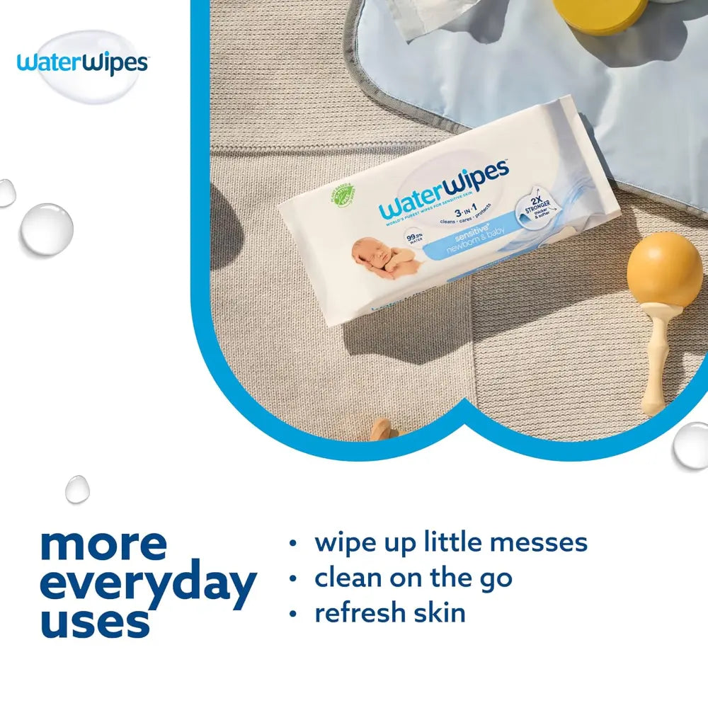 WaterWipes Baby Wipes (Imported-Ireland) 1 pack (60 wipes), Plastic-Free Original World&