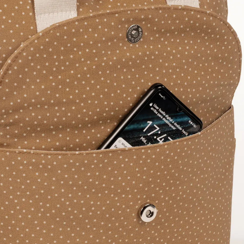 Walking Mum Diaper Backpack with Changing Pad, Large Capacity Water-Resistant with Multi-Pocket Organizer, Insulated Bottle Pocket, Shoulder &amp; Stroller Straps, Polka Dot - Cinnamon