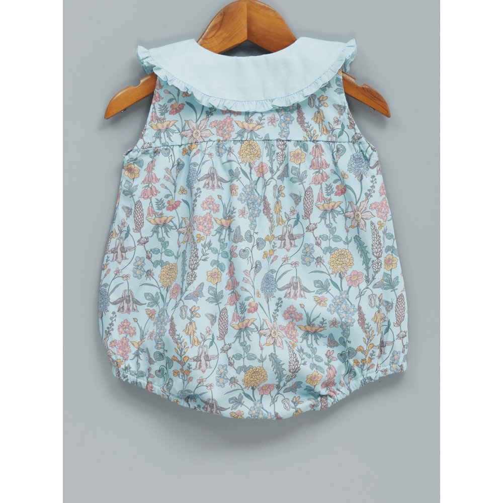 Liz Jacob Arctic Paradise Handwoven Cotton Sateen Romper – Digital Print