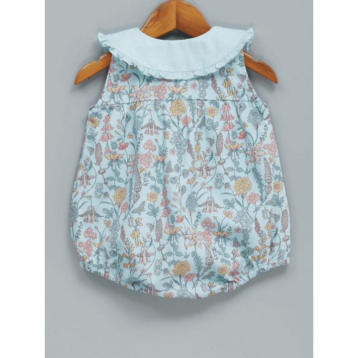 Liz Jacob Arctic Paradise Handwoven Cotton Sateen Romper – Digital Print