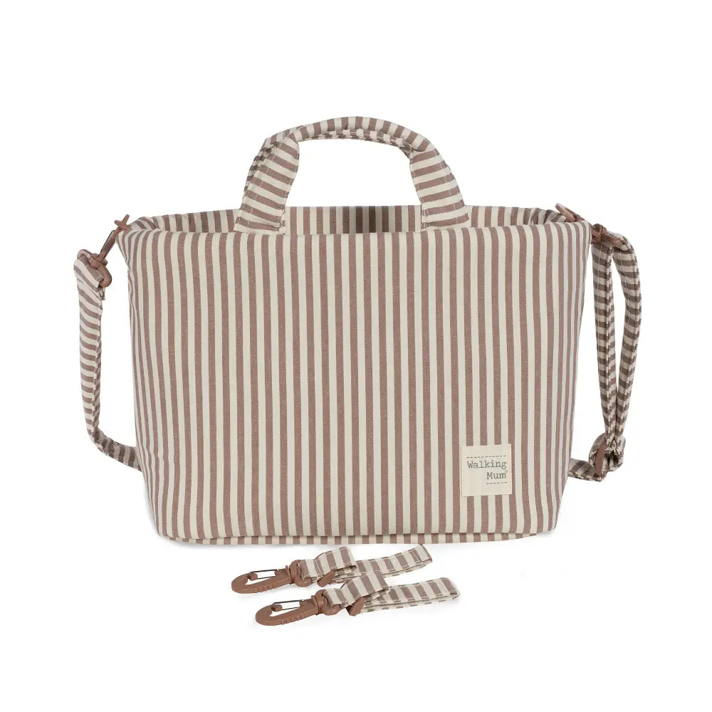 Walking Mum Praliné Moka Diaper Bag with Changing Mat, Water-Resistant Maternity Bag with Insulated Bottle Pocket, Wet Pocket, Multiple Organisers &amp; Stroller Straps