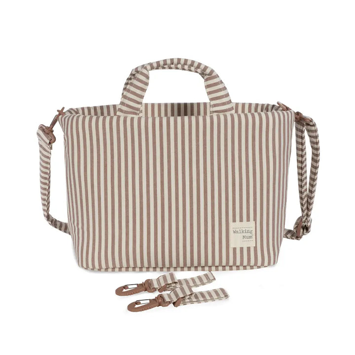 Walking Mum Praliné Moka Diaper Bag with Changing Mat, Water-Resistant Maternity Bag with Insulated Bottle Pocket, Wet Pocket, Multiple Organisers &amp; Stroller Straps