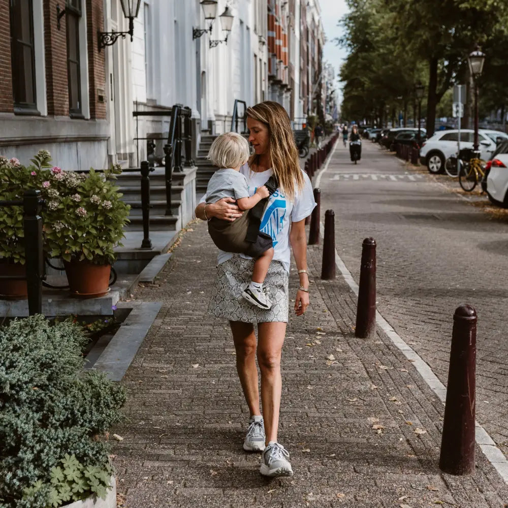 Wildride Toddler Carrier | Lightweight 100% Cotton Hip Seat Baby Carrier for Toddlers 9 Months–4 Years | Ergonomic, Portable &amp; Travel-Friendly Child Carrier | Comfortable Alternative to Stroller for Everyday Use - Coffee