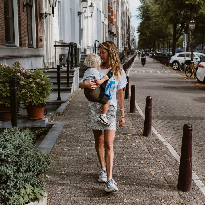 Wildride Toddler Carrier | Lightweight 100% Cotton Hip Seat Baby Carrier for Toddlers 9 Months–4 Years | Ergonomic, Portable &amp; Travel-Friendly Child Carrier | Comfortable Alternative to Stroller for Everyday Use - Coffee