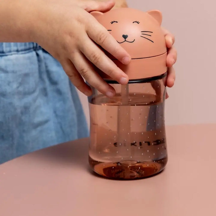Trixie Straw Cup | Spill-Resistant Tritan™ Drinking Cup with Hygienic Lid &amp; Easy-to-Clean Design for Independent Drinking | 9 Months Onwards | Mrs. Cat
