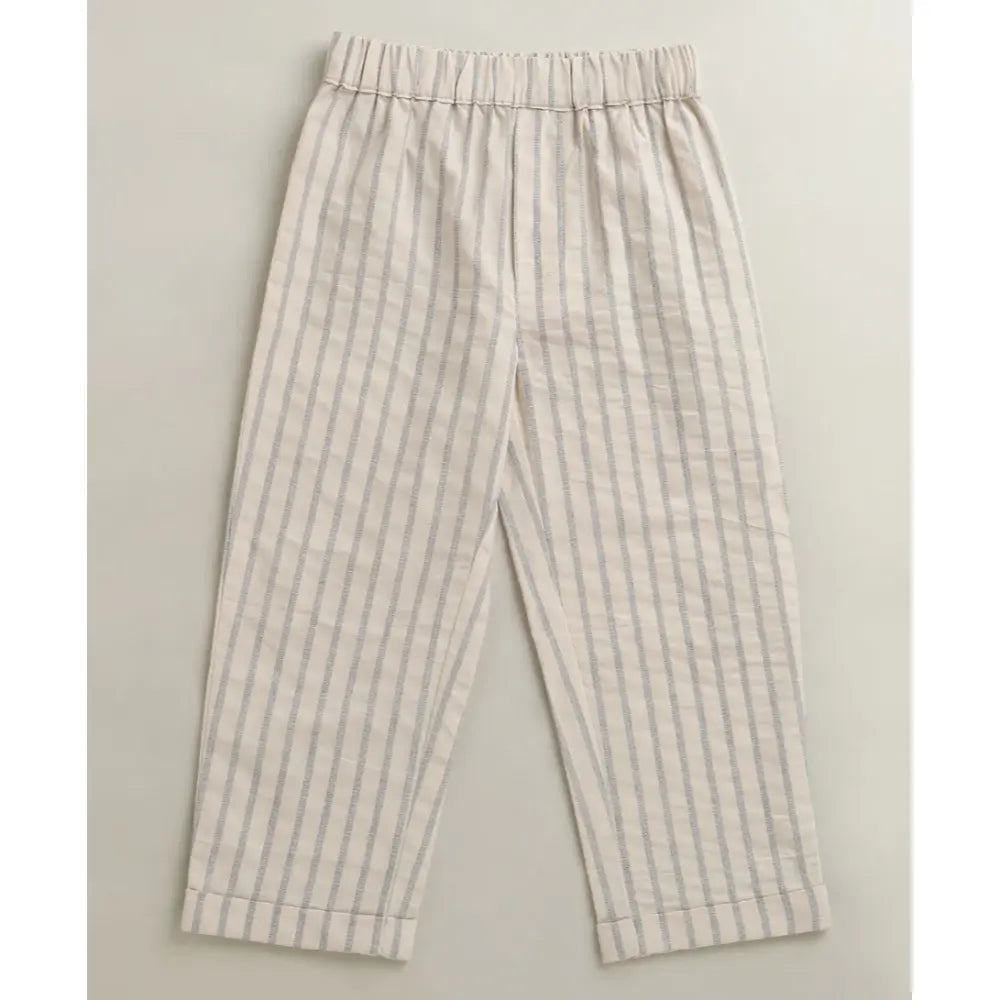 Sweetlime By As Classic Stripes &amp; White Shirt Set - Off White &amp; Beige