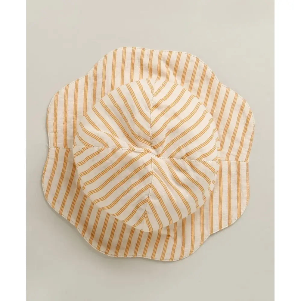 Sweetlime By AS Baby Girls Honey Stripe Organic Cotton Co-ord Set with a Hat - Beige