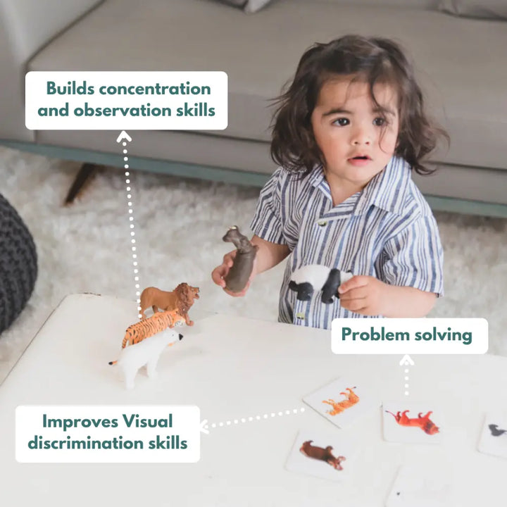 Curious Cub Montessori Box 9 | 8-Piece Toddler Activity Set | Peg Board, Nesting Puzzle &amp; Figurines | 19+ Months