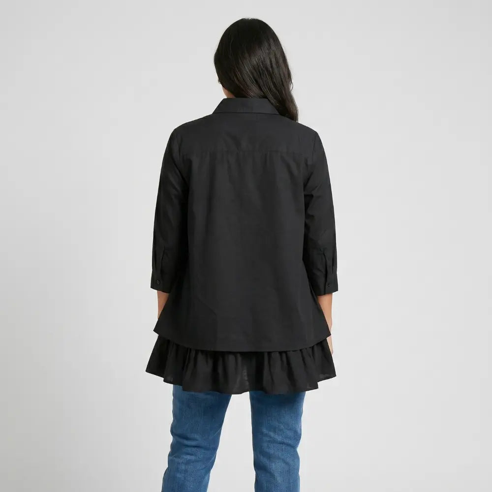 SOL MAMA Layered Bloom Top - Black
