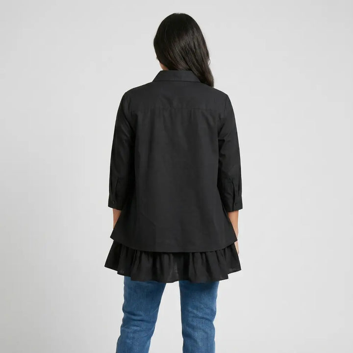 SOL MAMA Layered Bloom Top - Black
