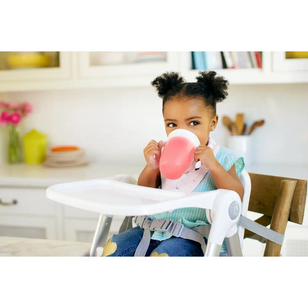 Munchkin 360° Spill-Proof Trainer Cup with Handles, Spoutless Sippy Cup for Babies, Easy Transition to Open Cup, BPA-Free, 7oz, 6+ Months - Pink