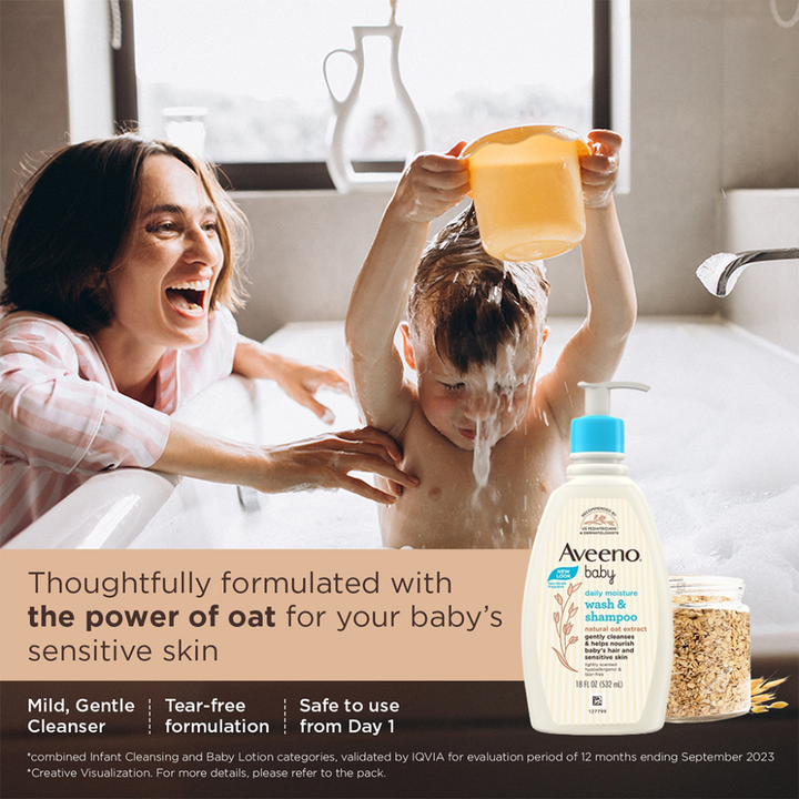 Aveeno Baby Daily Moisture Wash &amp; Shampoo - 532ml