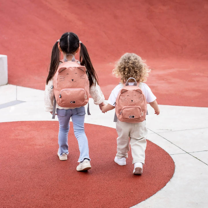 Trixie Kids Backpack | Lightweight Water-Repellent School &amp; Travel Bag with Adjustable Padded Straps, Front Pocket &amp; Name Tag for Toddlers and Preschoolers | 3 Years Onwards | Mrs. Cat