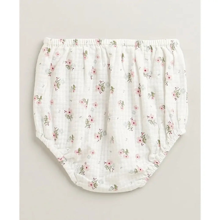 Sweetlime By As Sweet Blossom Ruffle Organic Cotton Dress &amp; Bloomer Set with Hairband - Off White