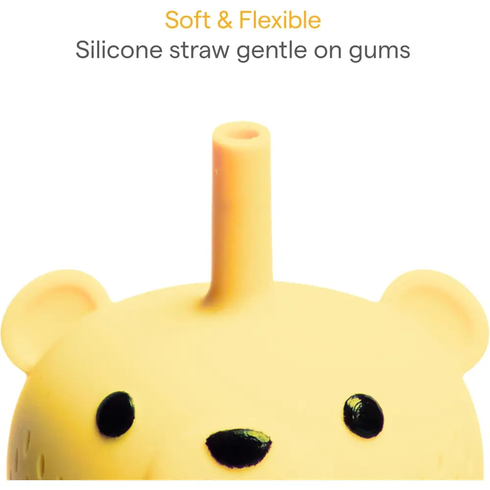 Munchkin Gentle™ Transition Honey Bear Silicon Straw Cup - Squeezable Design, 9oz/ 260 ml, 6+ Months  - Yellow
