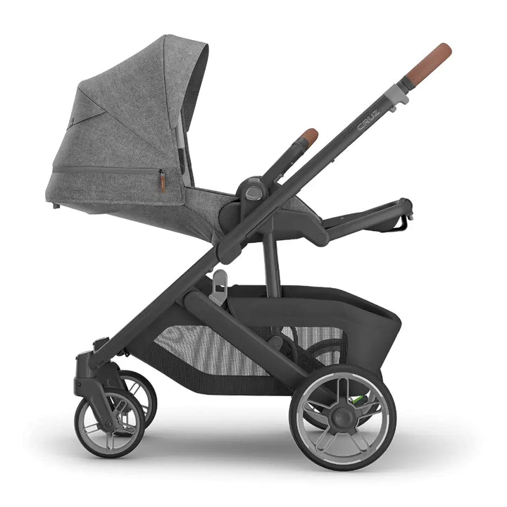 UPPAbaby Cruz V3 Stroller - Greyson - Charcoal Mélange | Carbon Frame | Saddle Leather