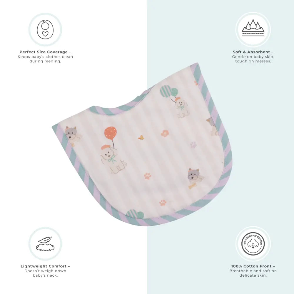 Abracadabra Cotton Jersey Newborn Bib Set (Pack of 3) - Puppy Love - 0-12 Months